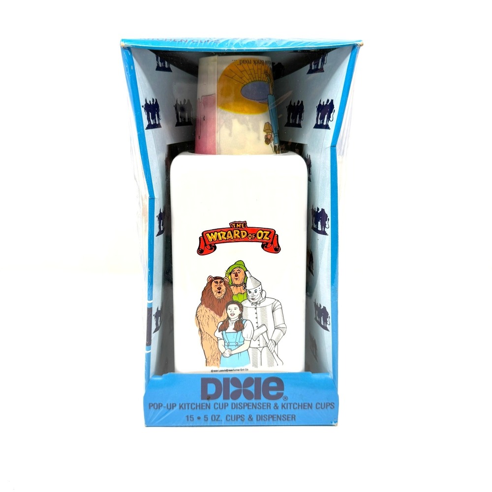 Vintage 1989 Dixie The Wizard of Oz Pop-Up Kitchen Cup Dispenser 15 5-Oz Cups